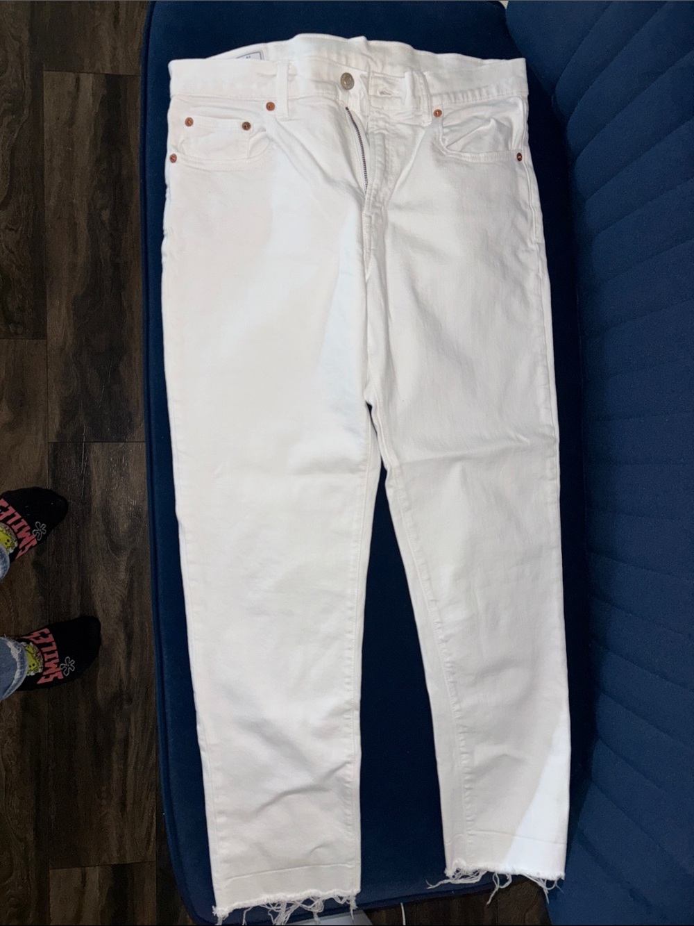 GAP White Girlfriend Mid-Rise Jeans